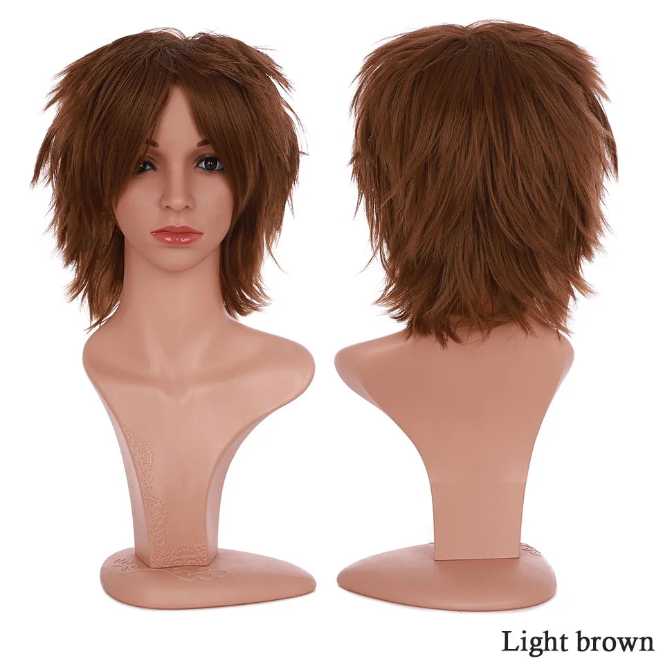Synthetic Wig Cosplay White Red Green Blue Pink Yellow Hair Short Layer