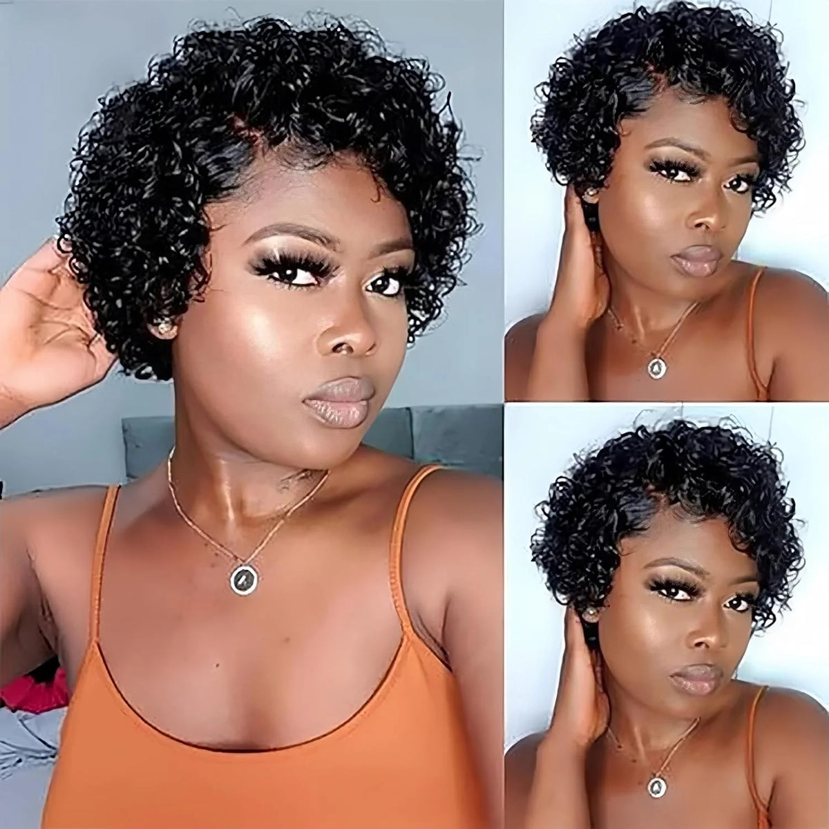 Pixie Cut Wig Transparent Lace Front Human Hair Short Curly Bob Brazilian