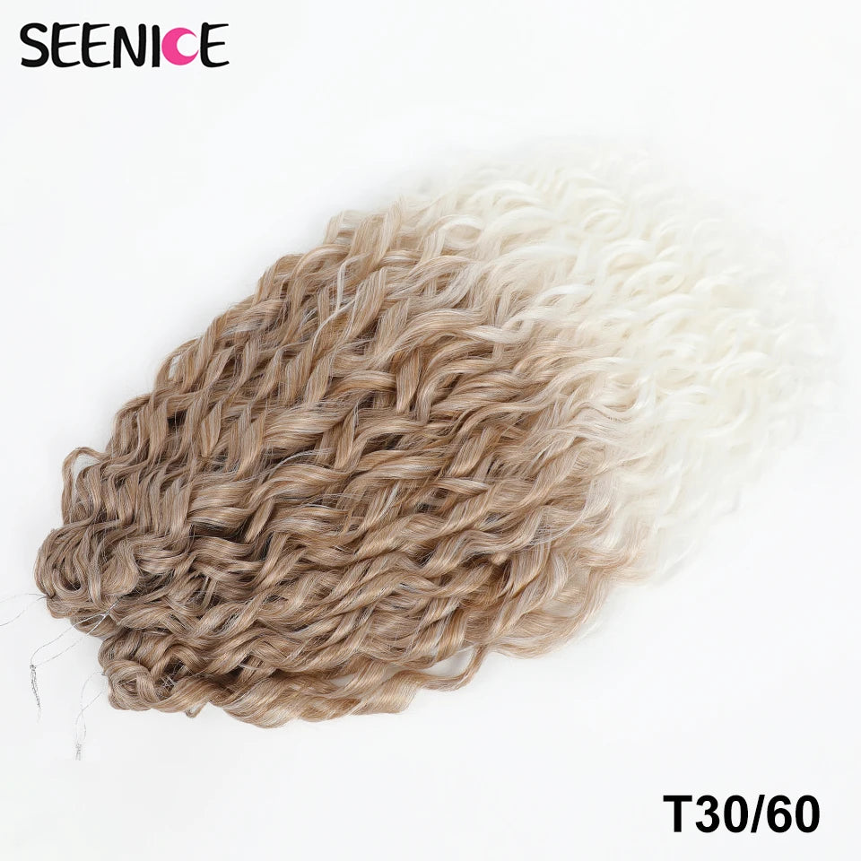 Synthetic Hair Deep Wave Twist Crochet Braid Afro Curl Ombre Blonde Pink