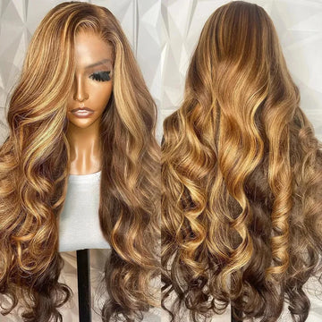 Highlight Transparent 13×4 13×6 Blond Body Wave Human Hair Wigs Pre Plucked