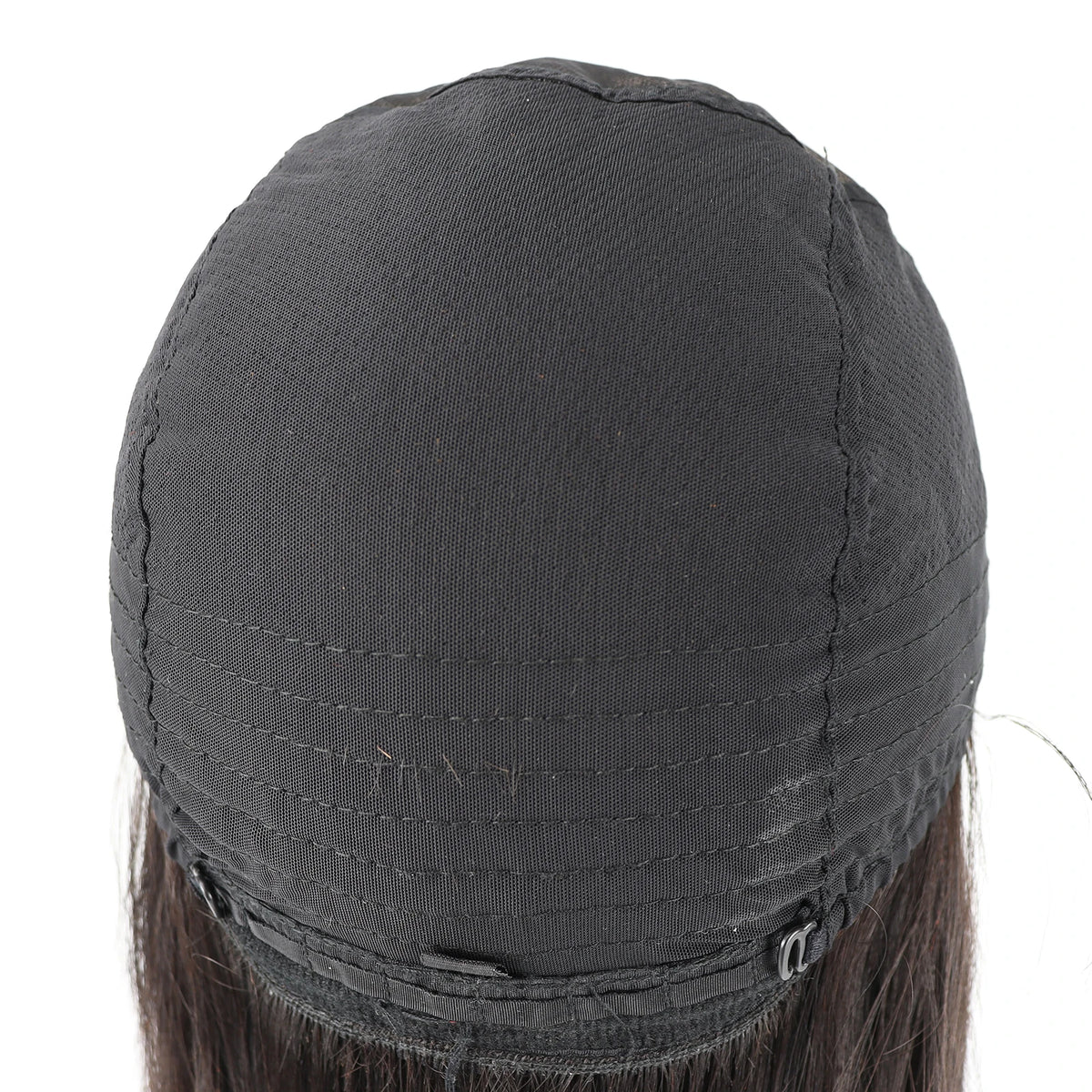 Straight Virgin European Human Hair Silk Top Wig with Bangs — 6x6 Silk Base
