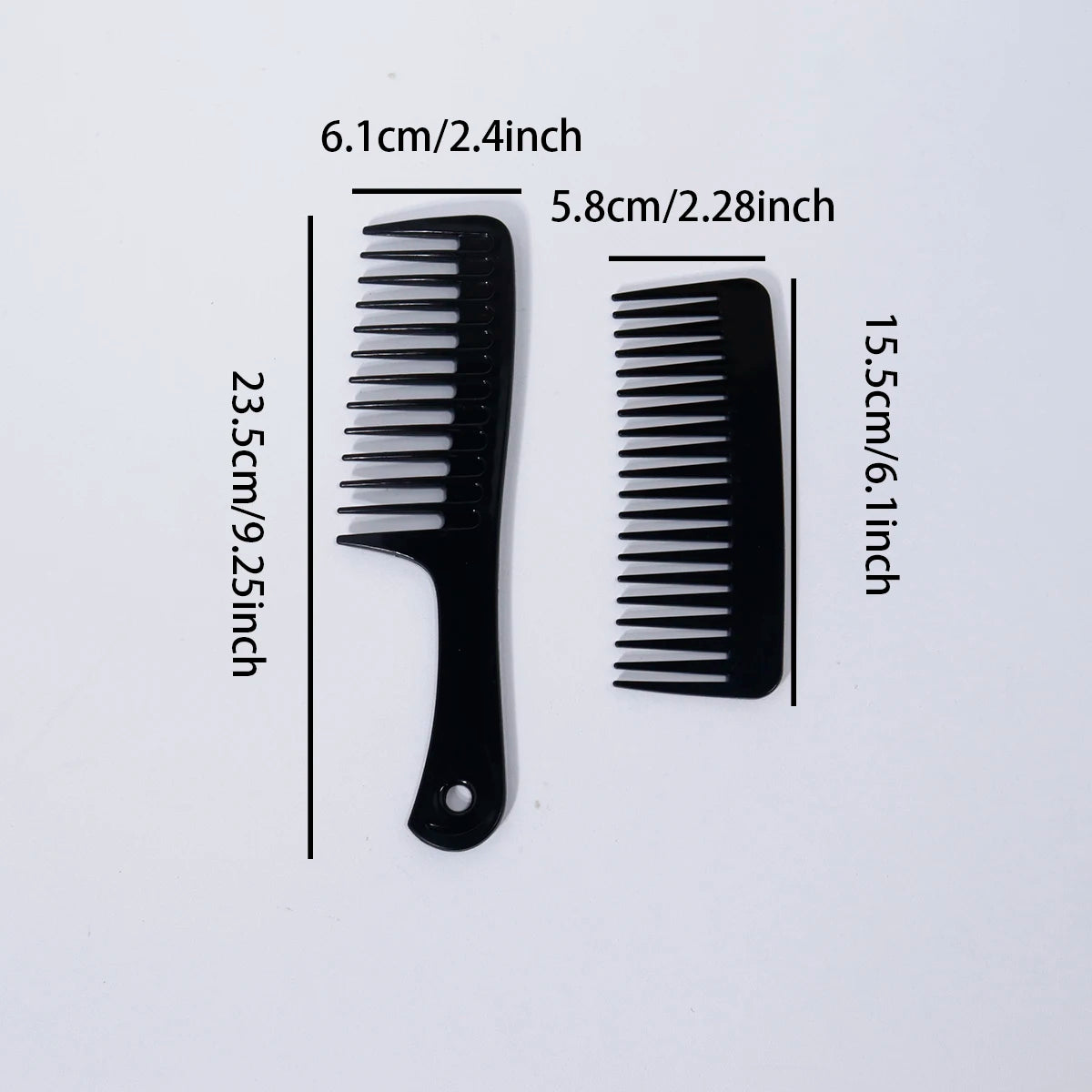 2Pcs Hair Comb Set, Large Wide Toothed Comb, No Handle Styling Comb, Suitable for Both Men and Women