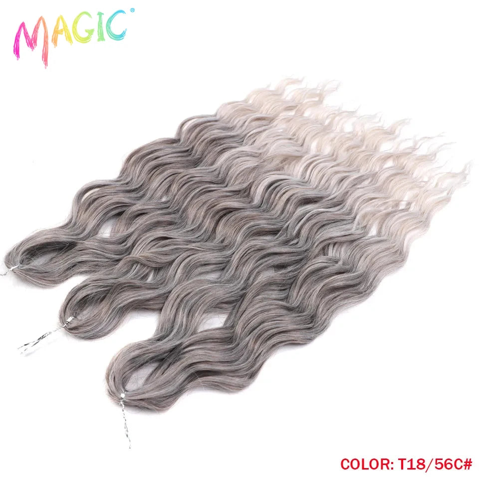 Water Wave Braiding Hair Extensions Ombre Blonde Deep Afro Curl Twist Crochet