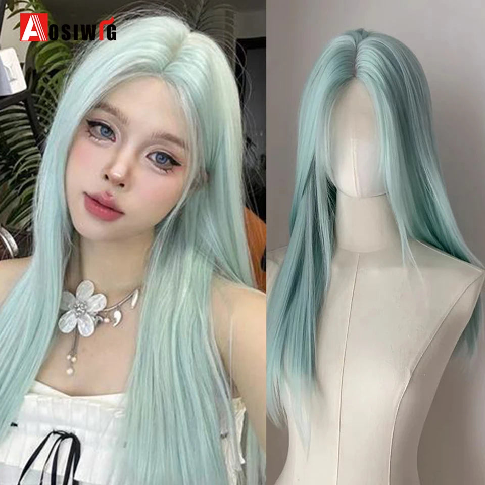 Blonde Twin Ponytail Princess Cut Natural Short Hair Synthetic Wigs Bangs Heat