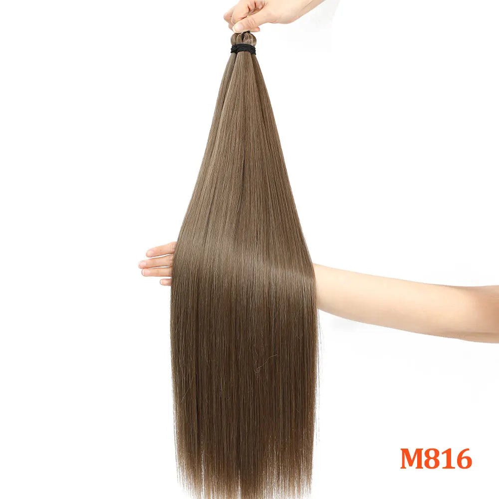 Straight Pony Hair Bundles Crochet Braids Synthetic Braiding Soft Extensions