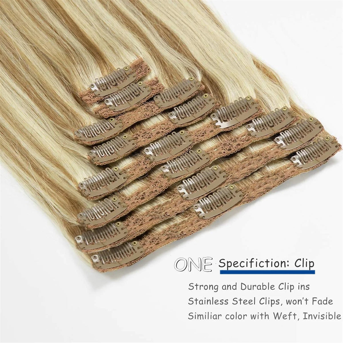 Clip in Hair Extensions Chestnut Brown Double Weft Thick 120G Silky Straight