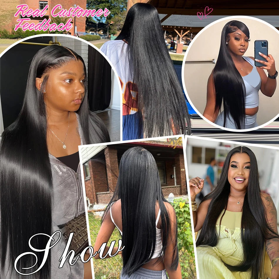 Straight Lace Front Human Hair Wigs, 13x4 HD Frontal Density Natural Hairline