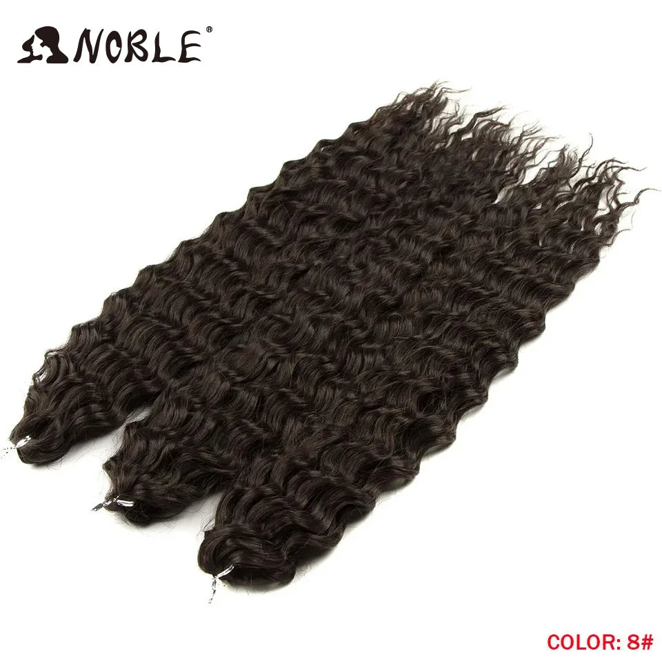 Synthetic Twist Crochet Curly Hair Water Wave Braid Ombre Blonde Brown Deep