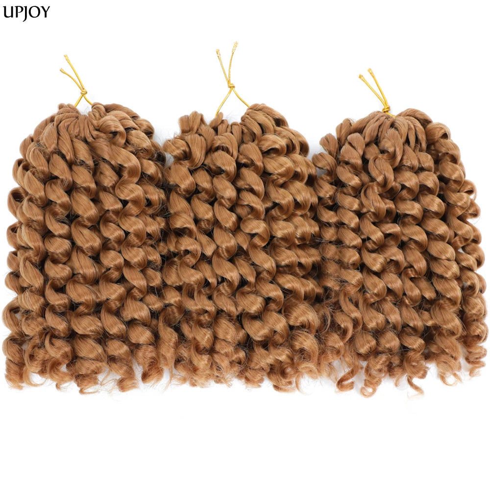 Jamaican Bounce Crochet Hair Jumpy Wand Curl Synthetic Braiding Extensions Ombre Brown