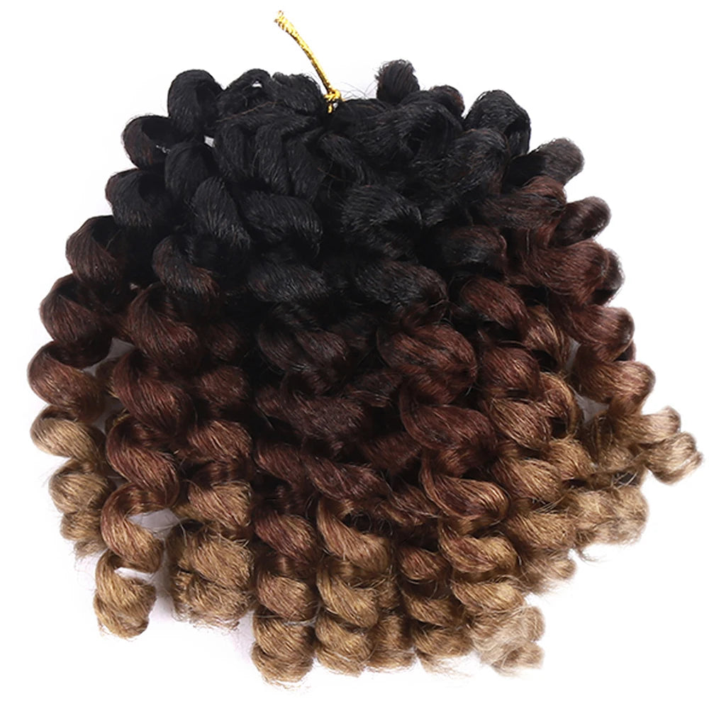 Synthetic Ombre Jumpy Wand Curl Crochet Braids Jamaican Bounce For Africa Braiding Hair Extensions Pre-Twisted