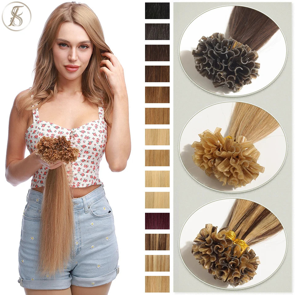 U Tip Hair Extensions 50g Microlink Keratin Fusion Human Capsule Pre Bonded