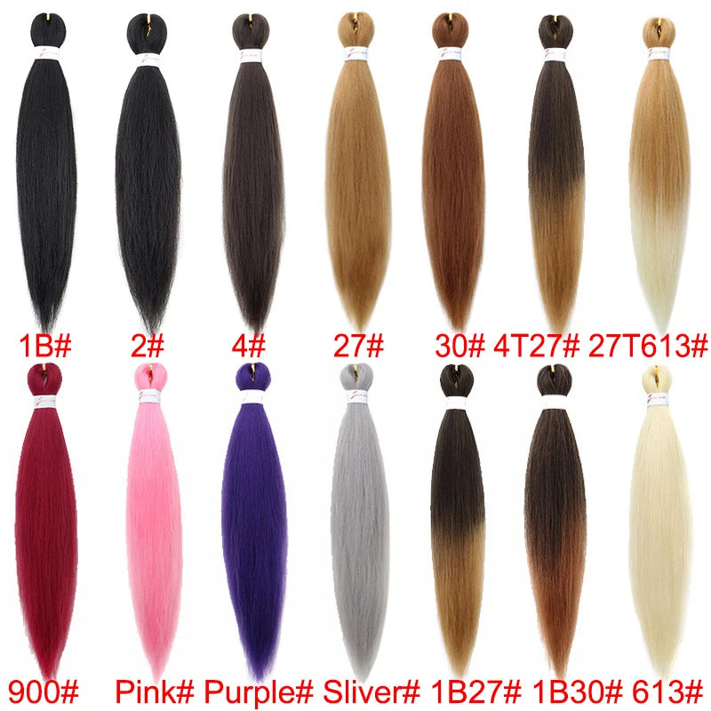 20/26Inch Soft Synthetic Pre-stretched EZ Braiding Hair Extension Low Temperature Fiber Hairpiece Easy to Style