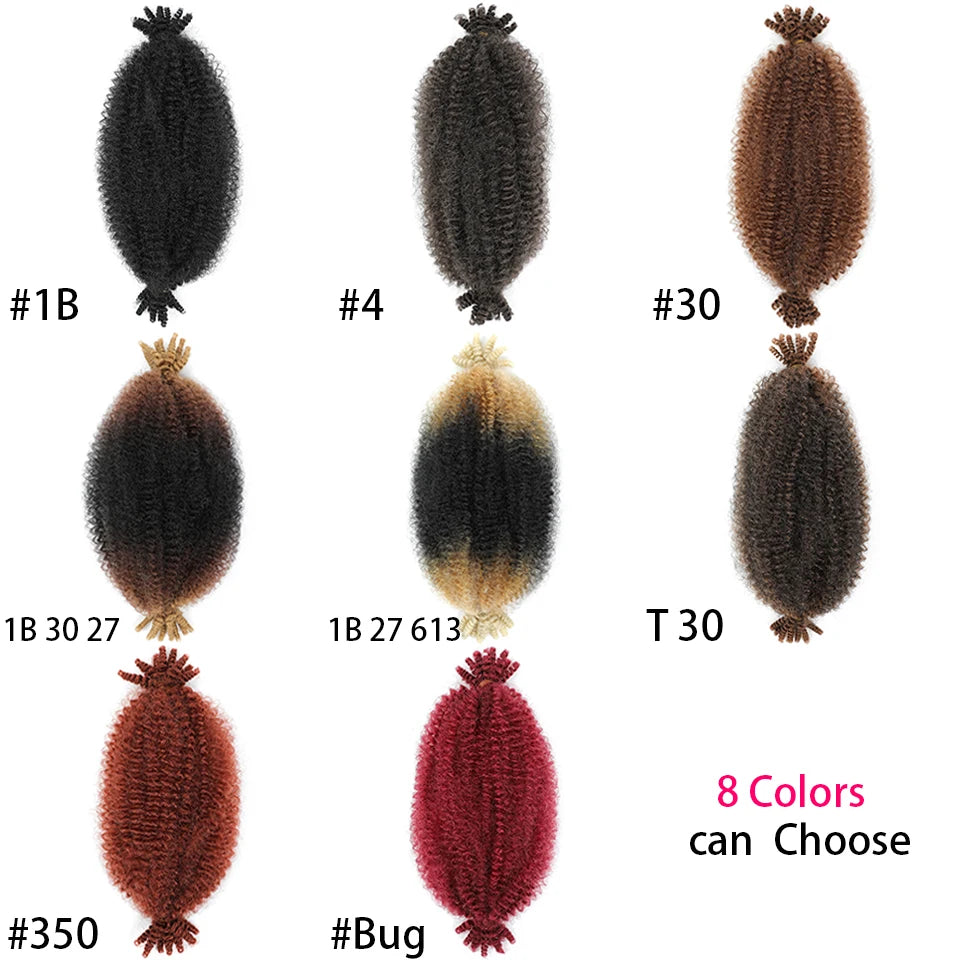 1-8 Packs Afro Twist Springy Marley Braiding Hair Pre-separated Kinkys Bulk Locs
