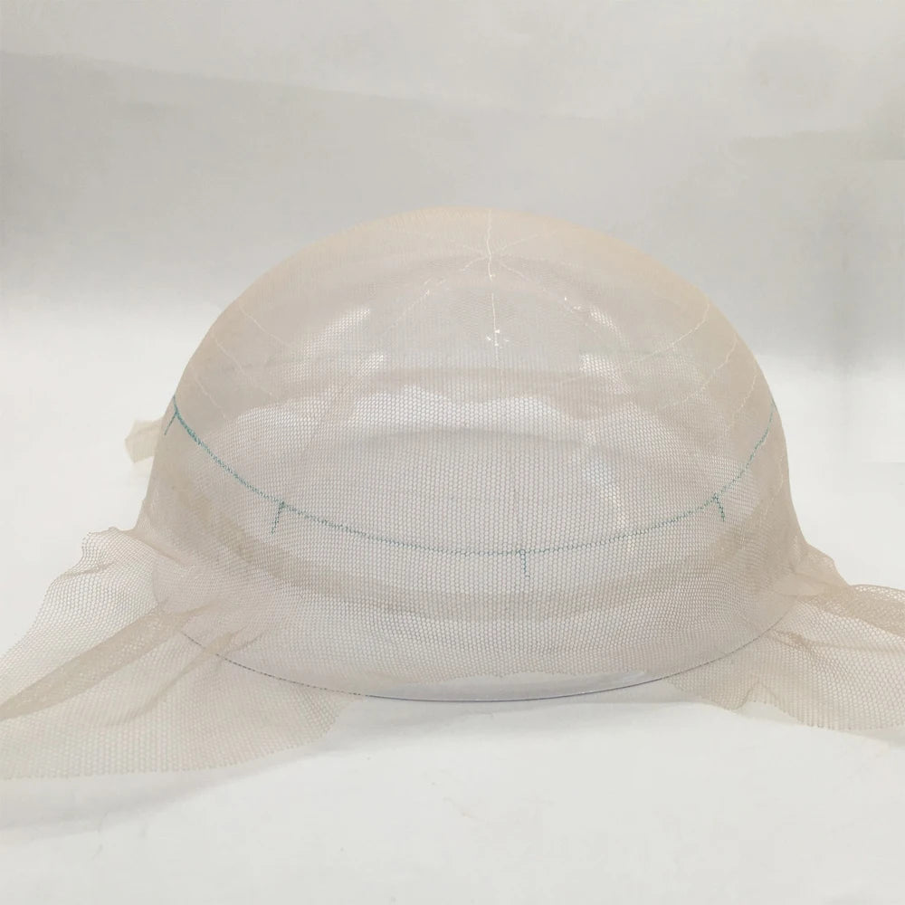 9*7 Inches PU Wig Cap Base Net for Making Men's Toupee Hair-Piece-Base-Caps