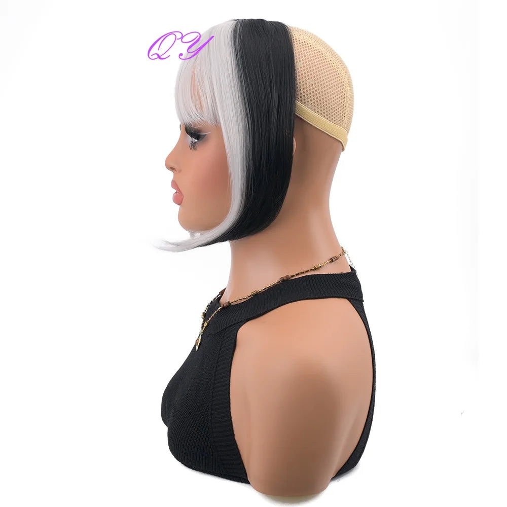 Bangs Wig 's Synthetic Gray White Used Daily Or Cosplay Party Hairstyles