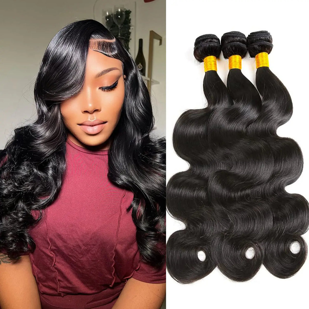 10A Brazilian Body Wave Human Hair Bundles Extensions Remy