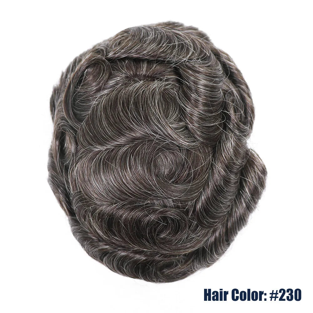 Lace Front & PU Toupee Natural Hairline Hair Prosthesis Human Replacement System