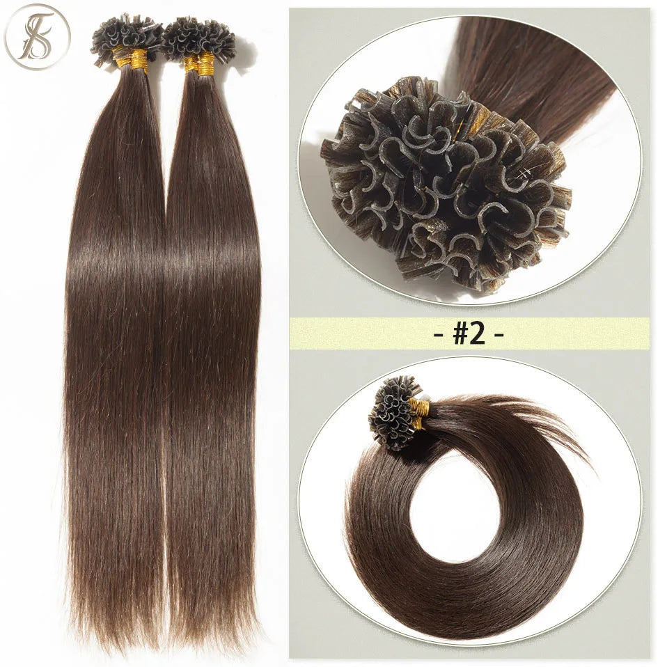 U Tip Hair Extensions 50g Microlink Keratin Fusion Human Capsule Pre Bonded