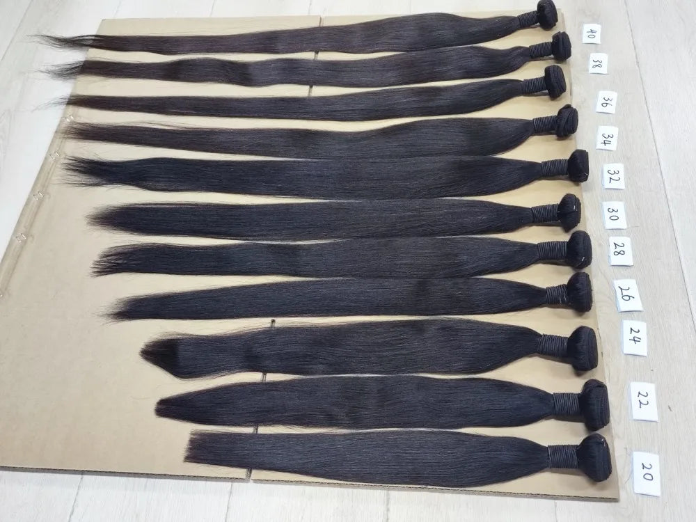 26Inch Human Hair Bundles 10A Brazilian Raw Weave Straight Extensions