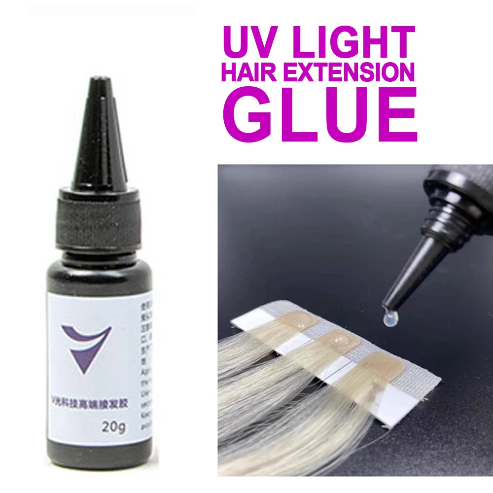V-Light Hair Extension Glue Set with UV Machine — Traceless Tape Extensions