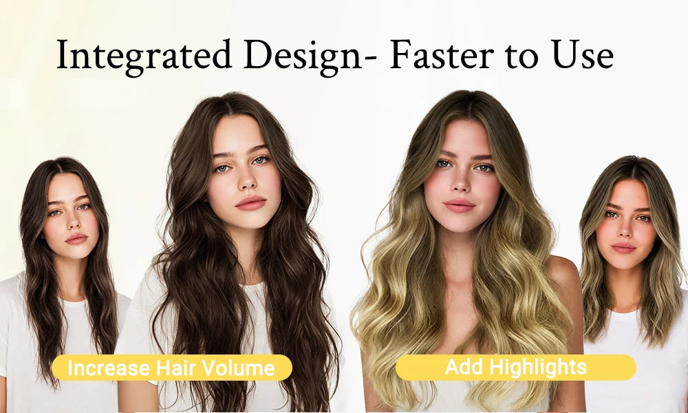 Wire in Hair Extensions Real Human Balayage Dark Brown To Chestnut Invisible