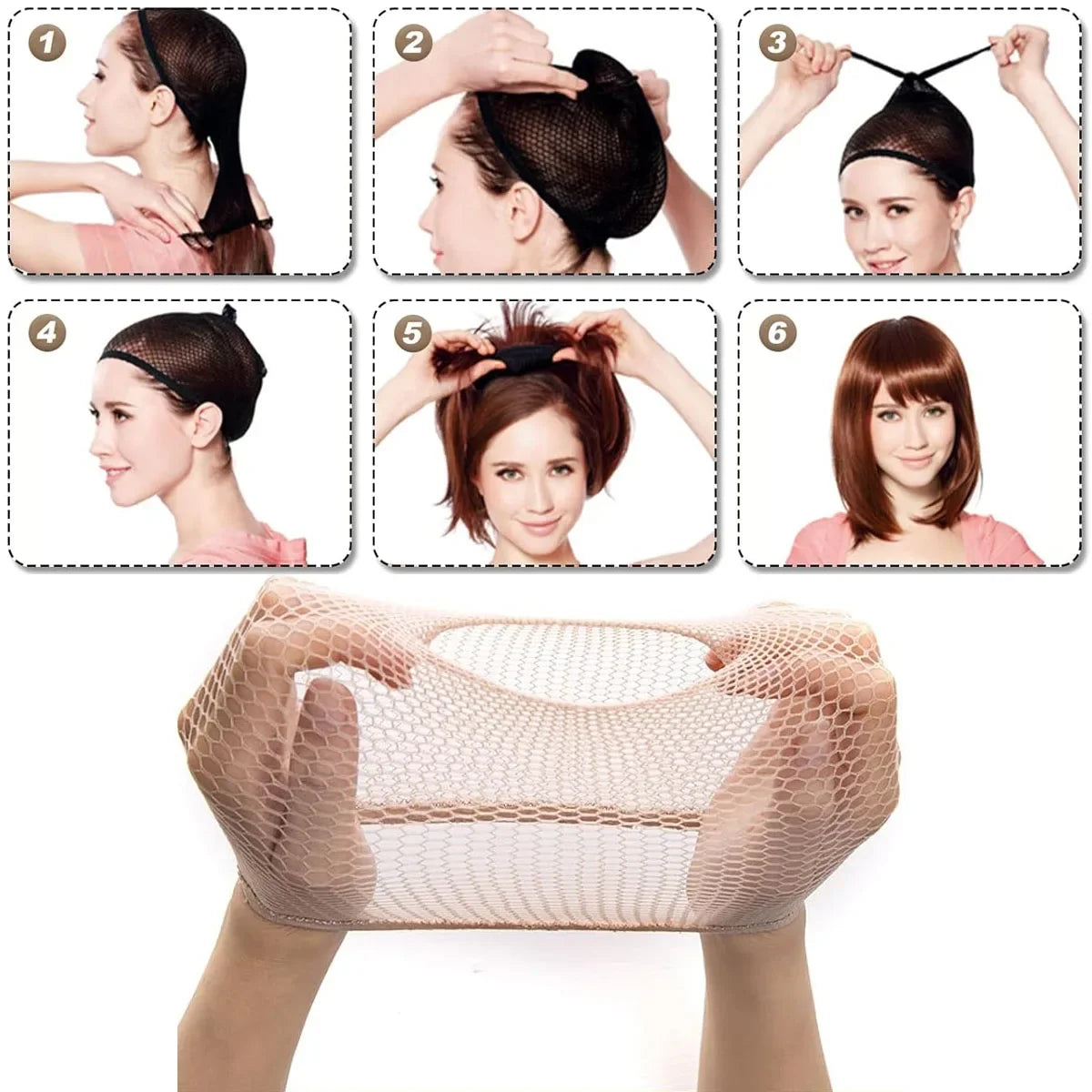 Nylon Hair Net Stretchable Elastic Hairnets Mesh Weaving Wig Caps Making Tools