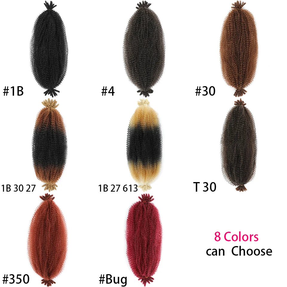 1-8 Packs Afro Twist Springy Marley Braiding Hair Pre-separated Kinkys Bulk Locs