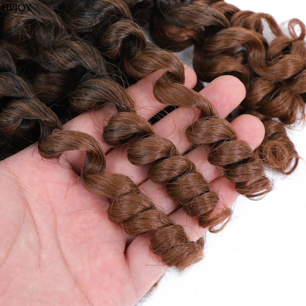 Jamaican Bounce Crochet Hair Jumpy Wand Curl Synthetic Braiding Extensions Ombre Brown