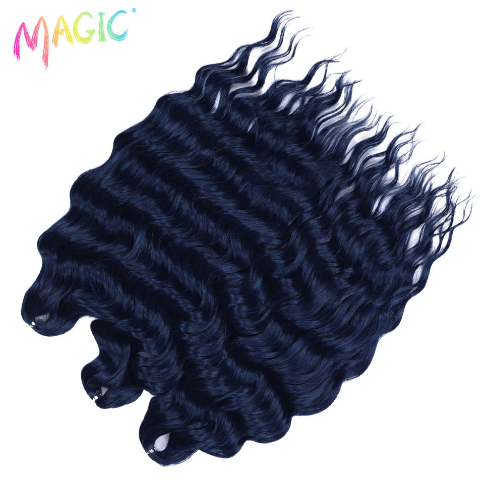 Water Wave Braiding Hair Extensions Ombre Blonde Deep Afro Curl Twist Crochet