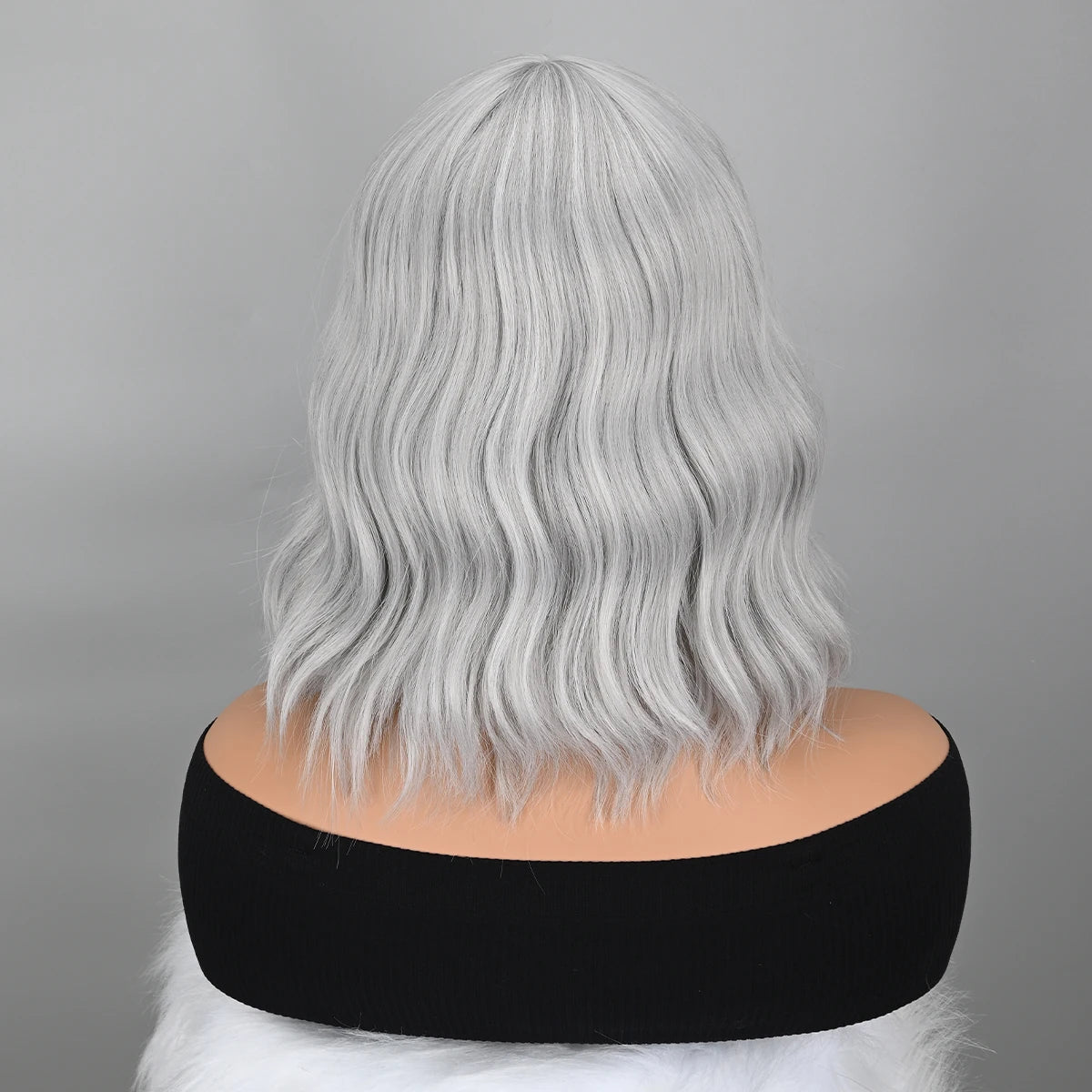 Blue Bob Wigs Bangs Short Colorful Wavy Curly Synthetic Cosplay Halloween Costume