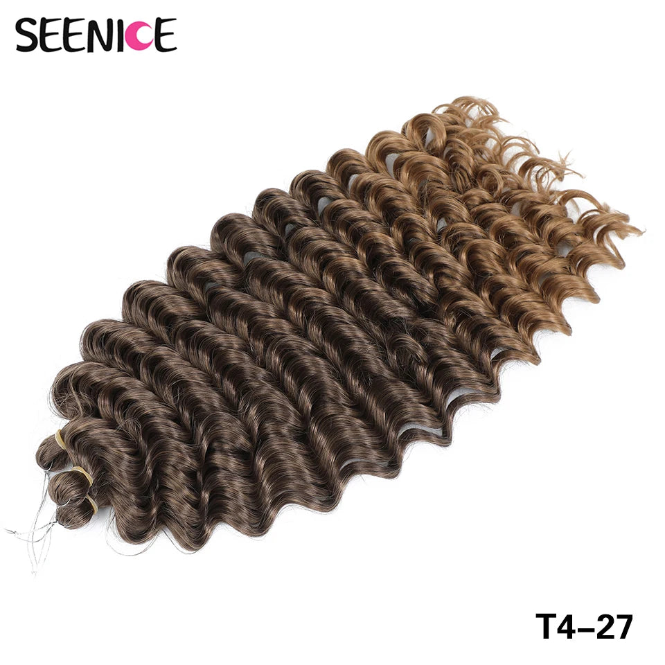 Deep Wavy Twist Synthetic Crochet Hair Afro Curly African Braids Ombre Blonde