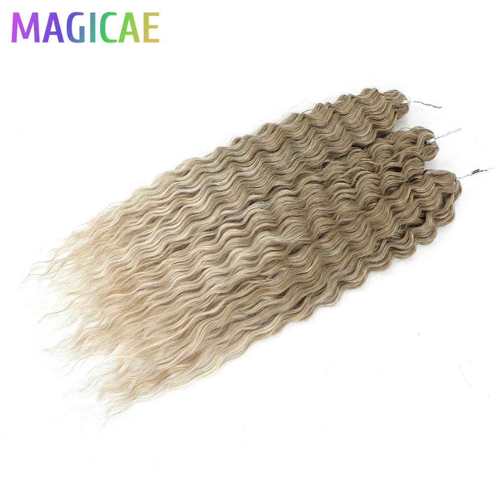 22Inches 300Grams Ariel Deep Water Twist Braids Crochet Protein Hair Orange Blond