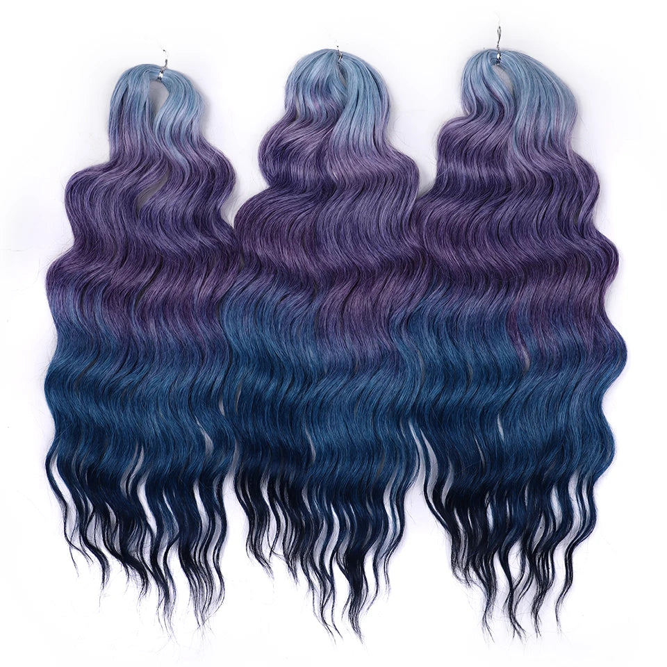 Water Wave Braiding Hair Extensions Ombre Blonde Deep Afro Curl Twist Crochet