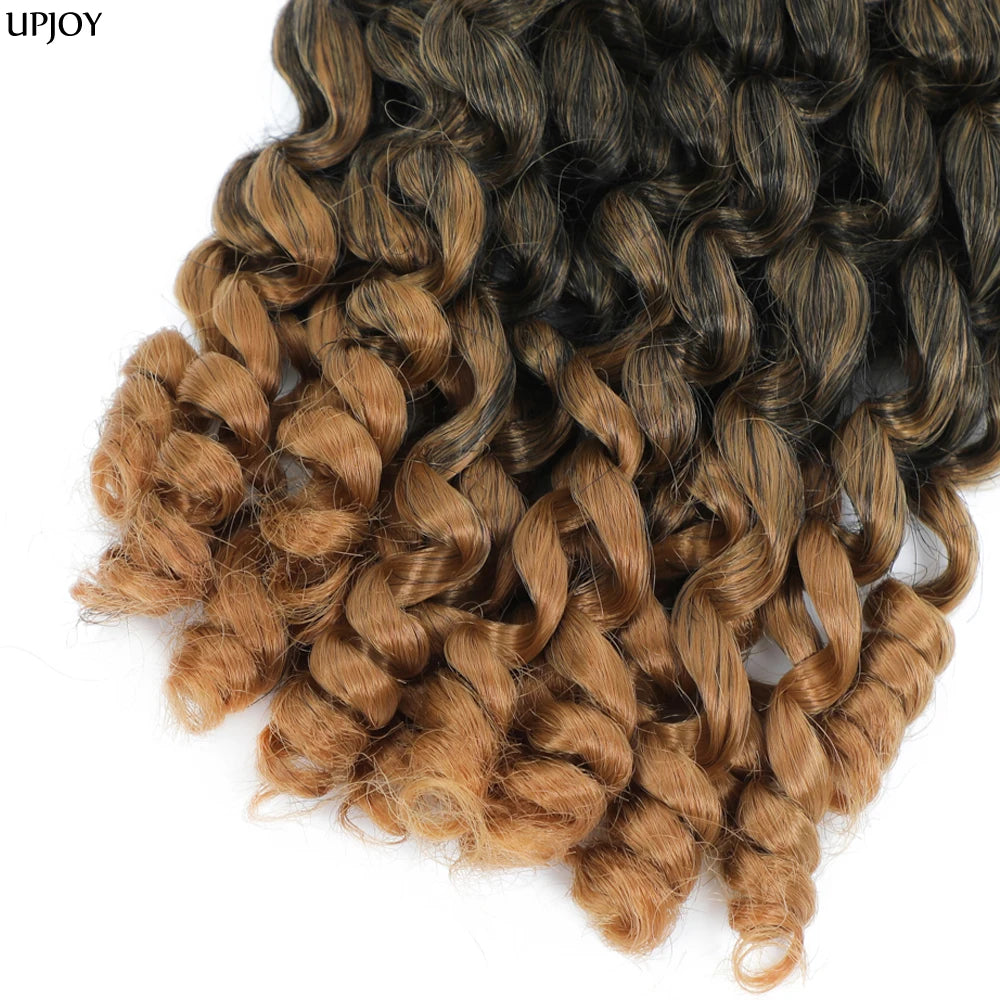 Jamaican Bounce Crochet Hair Jumpy Wand Curl Synthetic Braiding Extensions Ombre Brown