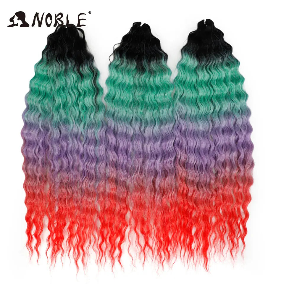 Synthetic Twist Crochet Curly Hair Water Wave Braid Ombre Blonde Brown Deep