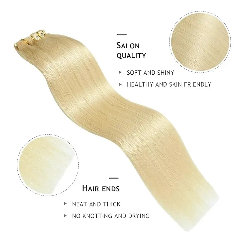 Clip in Hair Extensions Chestnut Brown Double Weft Thick 120G Silky Straight