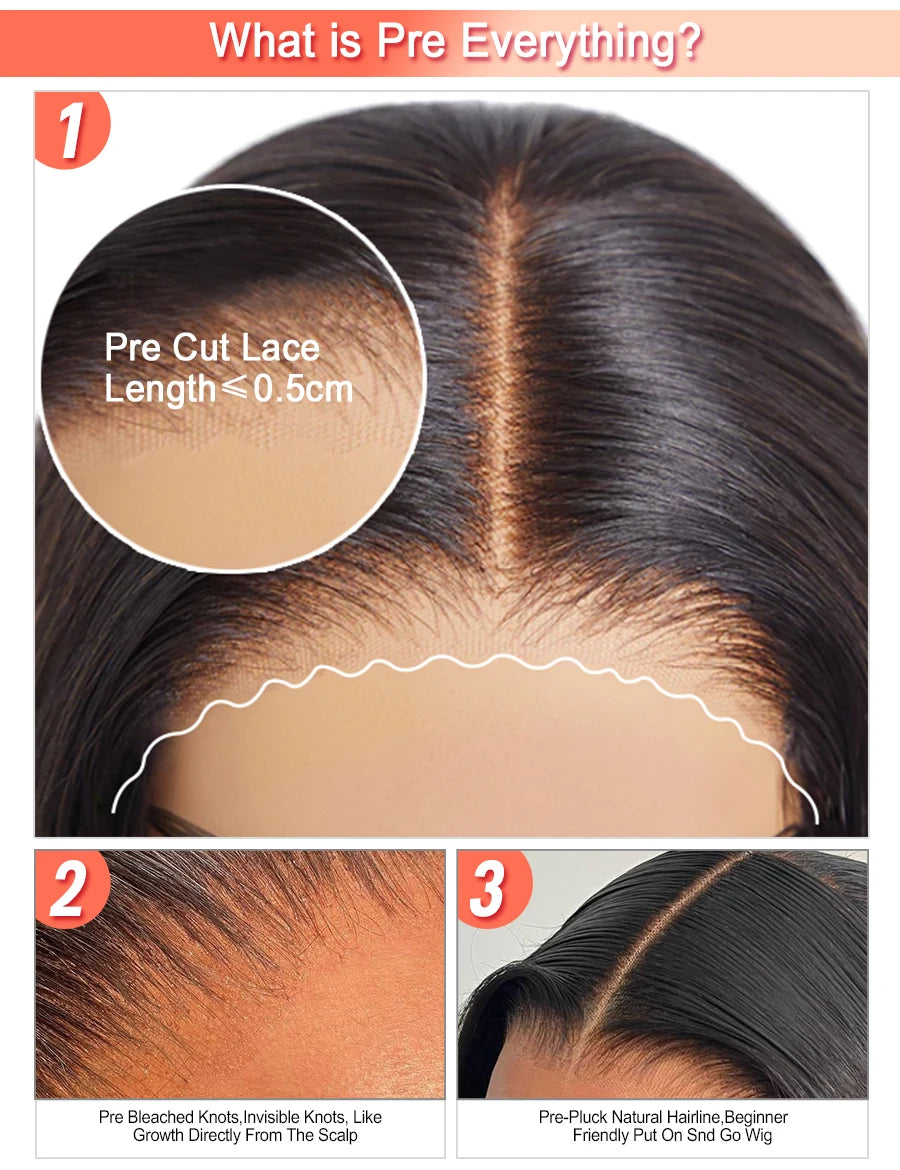 9x6 Ultra Fitted Glueless Wig Human Hair, 250% Real HD Lace Frontal