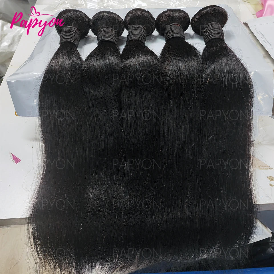 12A Straight Human Hair Bundles Brazilian Raw, 100% Extensions Weave Bulk Braiding