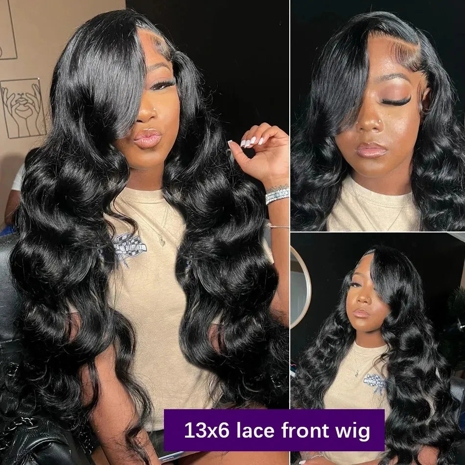 Body Wave Brazilian Human Hair 13x6 HD Lace Frontal Wig, 200% Density, 46 Inch, Baby Hair