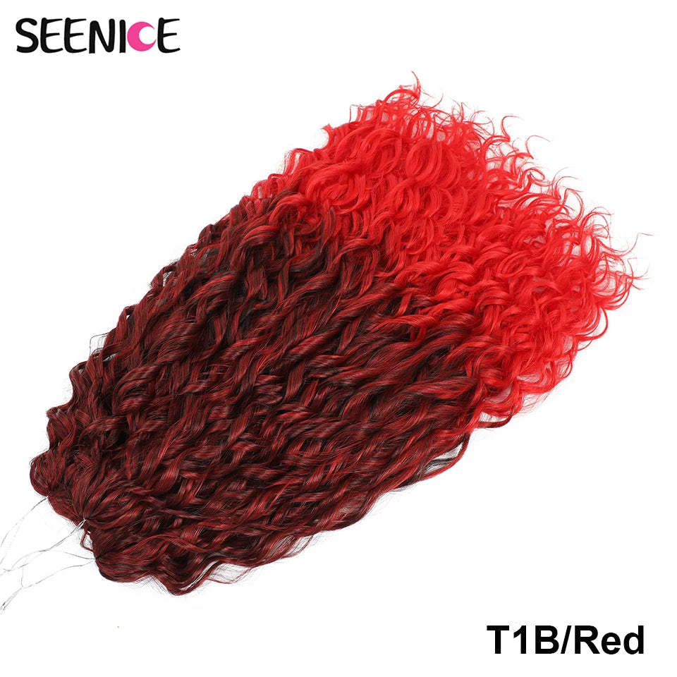 Synthetic Hair Deep Wave Twist Crochet Braid Afro Curl Ombre Blonde Pink