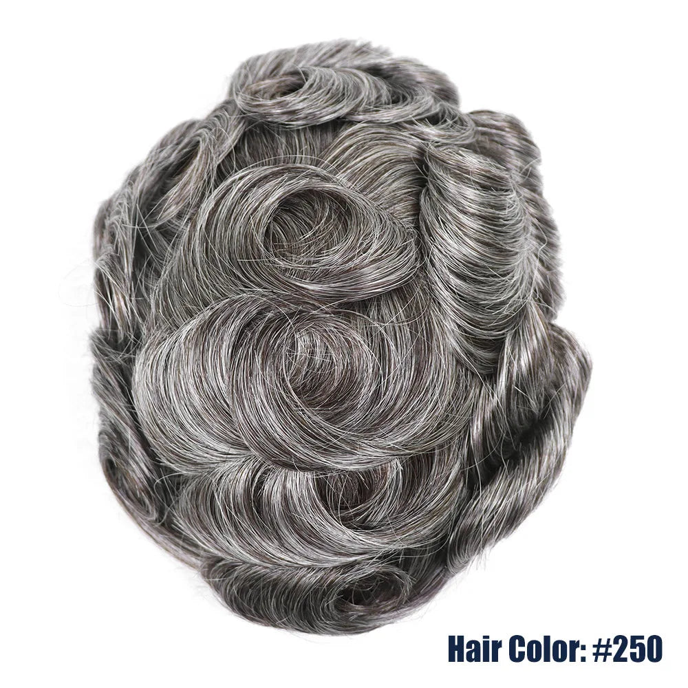 Lace Front & PU Toupee Natural Hairline Hair Prosthesis Human Replacement System