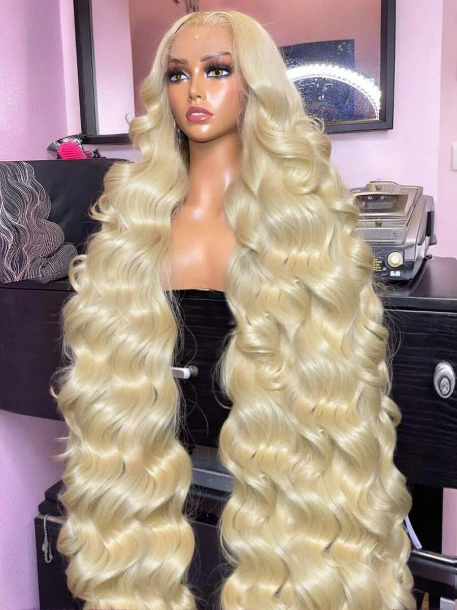 Blonde 613 Body Wave Human Hair 13x6 Lace Front Wig, 250% Density, Baby Hair, Natural Hairline