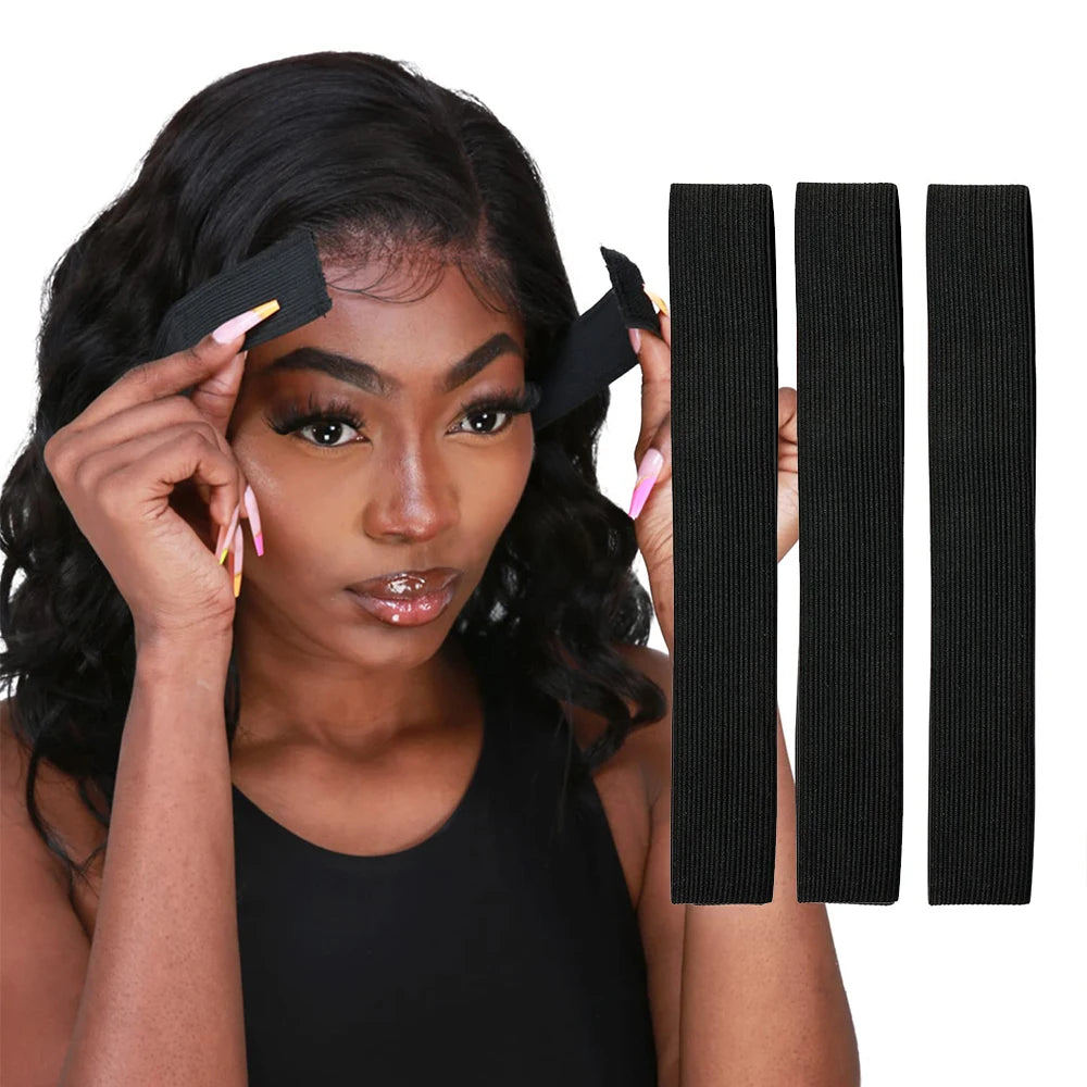3 Pcs Elastic Band Lace Melting Bands Adjustable Wig Headbands for Lace Frontal Laying