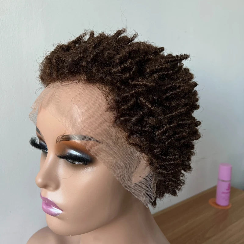 99J Afro Curly, 13x4 Ear To Lace Frontal Human Hair Glueless Wigs