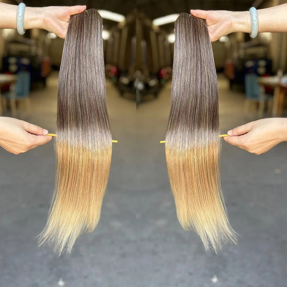 Orange Bone Straight Hair Bundles 24-32 Natural Weaving Bio Synthetic Bug Fancy