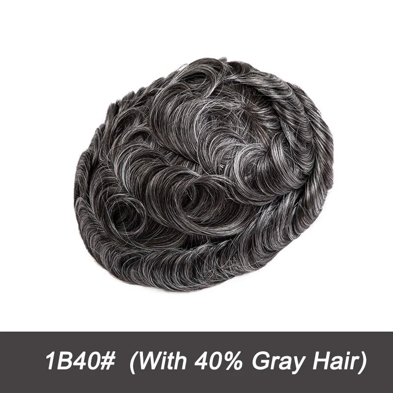 Swiss Lace Toupee Ultra Delicate AIR-Lace Male Hair Prosthesis Breathable 90 Density Hair Toupee Men Full Lace Men's Wig