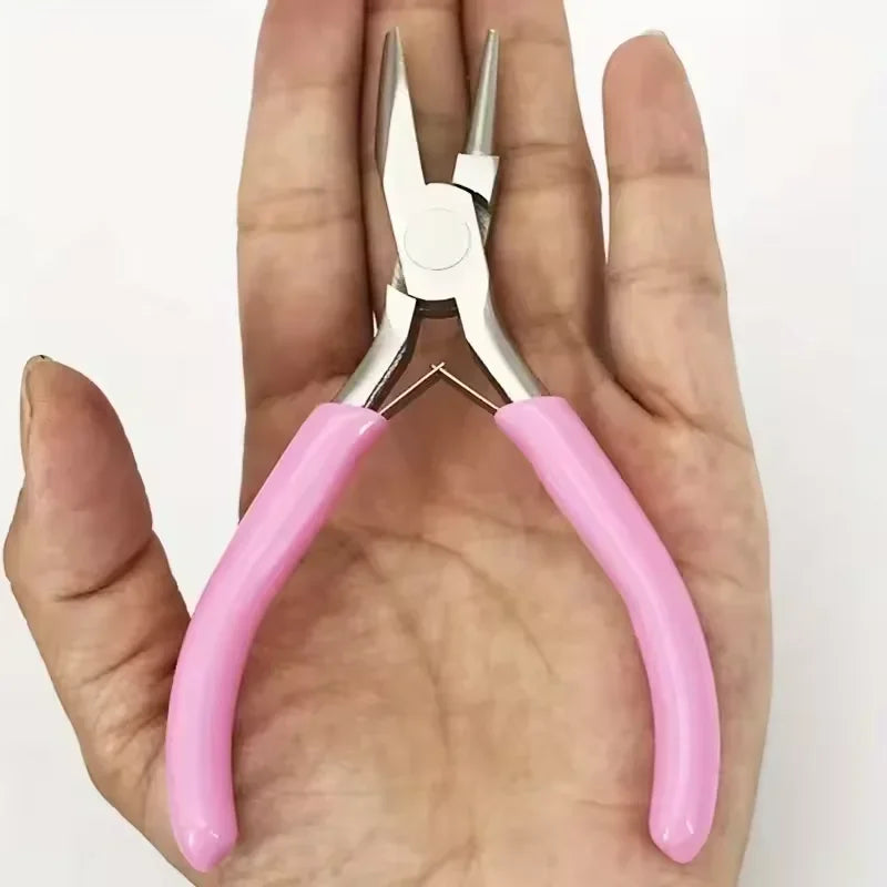 5-Inch Professional Round Concave Pliers, Used for Jewelry Making Wigs & Hair Extensions Mini Wire Loop Tools, DIY Manual Tools