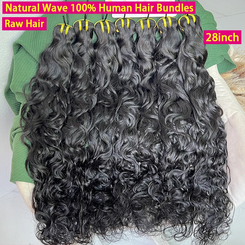 16A Natural Wave Human Hair, 100% Vietnamese Raw Virgin Water Wavy Extensions