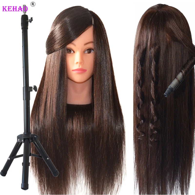 85%Real Hair Doll Head Hairstyle Hairdressing Professional Mannequin Styling To Practice Curl