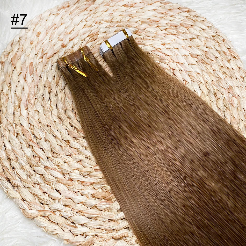 High Quality Tape Hair Extensions Full Ends Straight Hair 18-30 Inch Double Sided Adhesive Tape in Different Colors